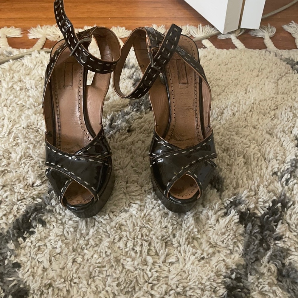 ALAIA Paris patent leather platform shoes - 37.5